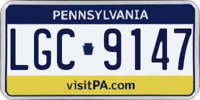 PA license plate LGC9147