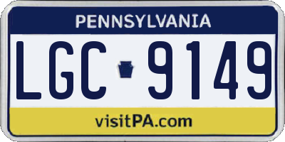 PA license plate LGC9149