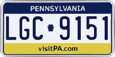 PA license plate LGC9151