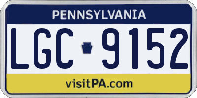 PA license plate LGC9152