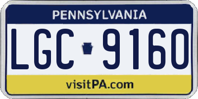 PA license plate LGC9160