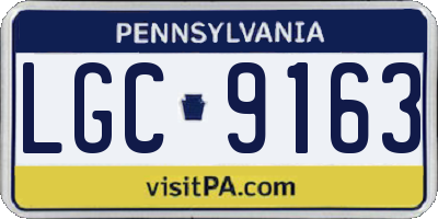 PA license plate LGC9163