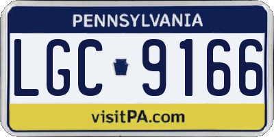 PA license plate LGC9166