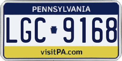 PA license plate LGC9168
