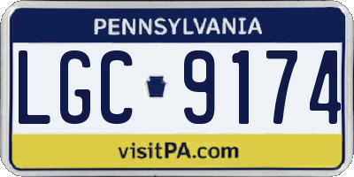 PA license plate LGC9174