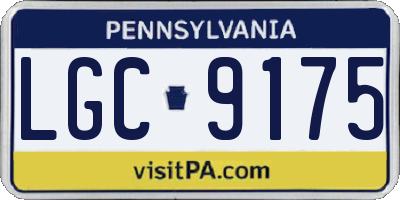 PA license plate LGC9175