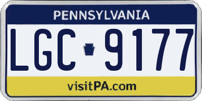 PA license plate LGC9177