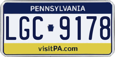 PA license plate LGC9178
