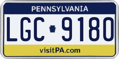PA license plate LGC9180
