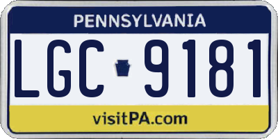 PA license plate LGC9181
