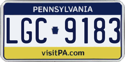 PA license plate LGC9183