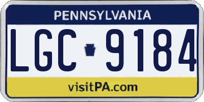 PA license plate LGC9184