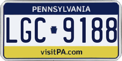 PA license plate LGC9188