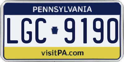 PA license plate LGC9190