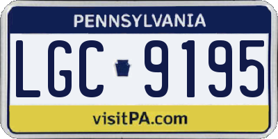 PA license plate LGC9195