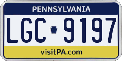 PA license plate LGC9197