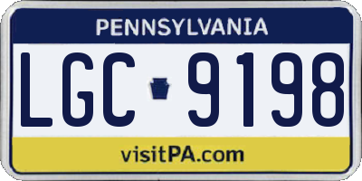 PA license plate LGC9198
