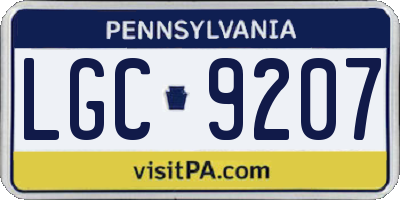 PA license plate LGC9207