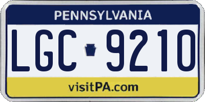 PA license plate LGC9210