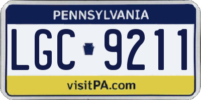 PA license plate LGC9211
