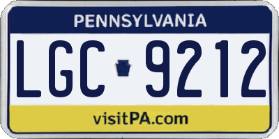 PA license plate LGC9212