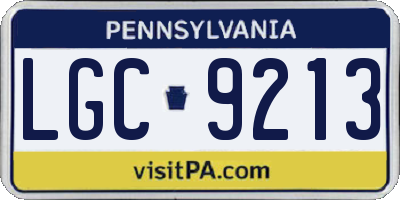 PA license plate LGC9213
