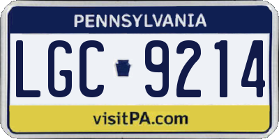 PA license plate LGC9214