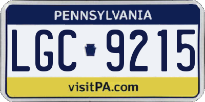 PA license plate LGC9215