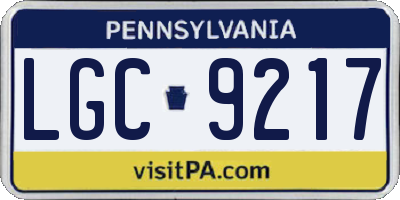 PA license plate LGC9217