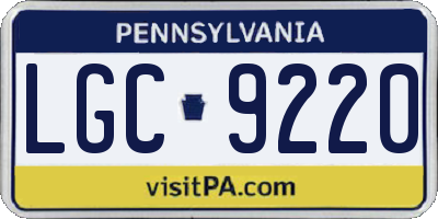 PA license plate LGC9220