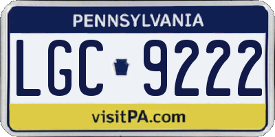 PA license plate LGC9222