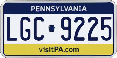 PA license plate LGC9225