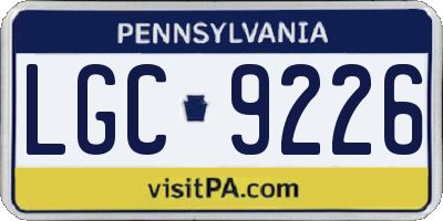 PA license plate LGC9226