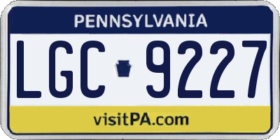 PA license plate LGC9227