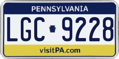 PA license plate LGC9228