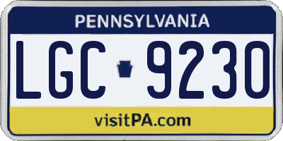 PA license plate LGC9230