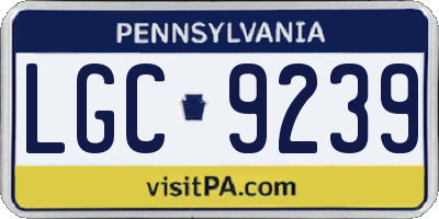 PA license plate LGC9239