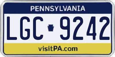 PA license plate LGC9242