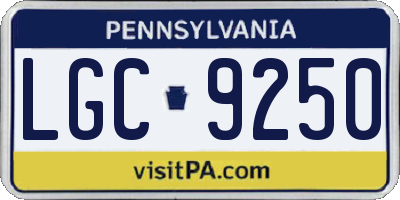 PA license plate LGC9250