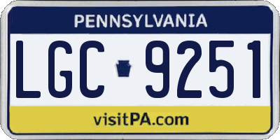 PA license plate LGC9251