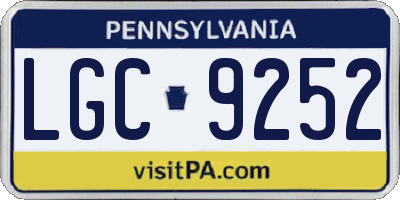 PA license plate LGC9252