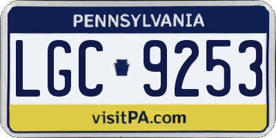 PA license plate LGC9253