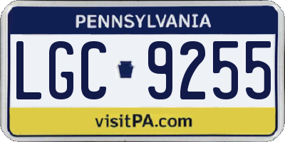 PA license plate LGC9255