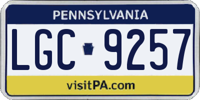 PA license plate LGC9257