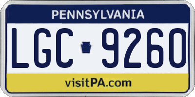 PA license plate LGC9260