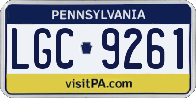PA license plate LGC9261