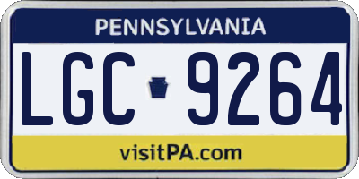 PA license plate LGC9264