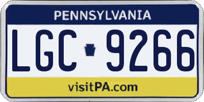 PA license plate LGC9266
