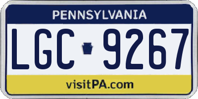 PA license plate LGC9267