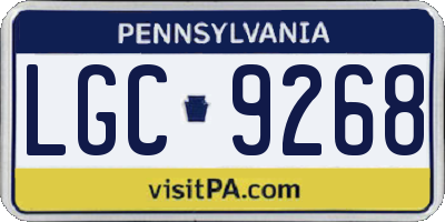 PA license plate LGC9268